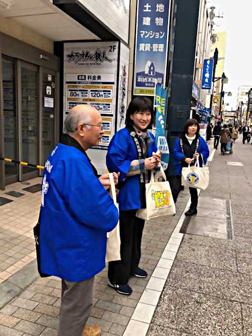 アイキャッチ: H31.4.12 戸越銀座商店街で選挙啓発