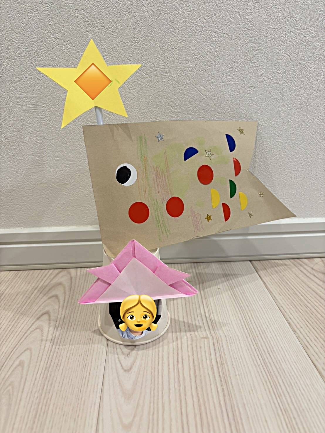 こどもの日に向けて簡単な工作をします。