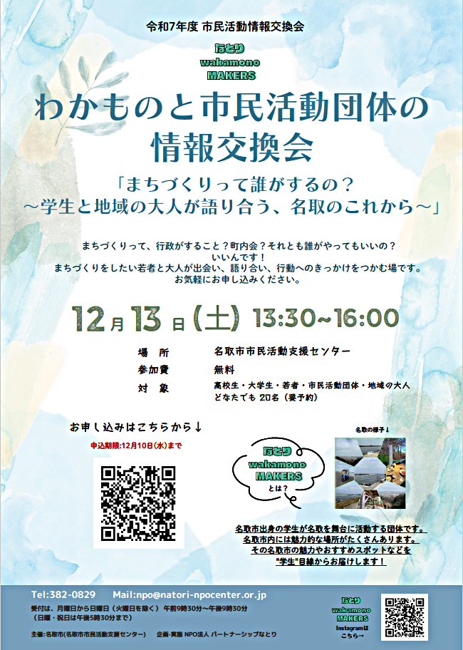 わかものと市民活動団体の情報交換会