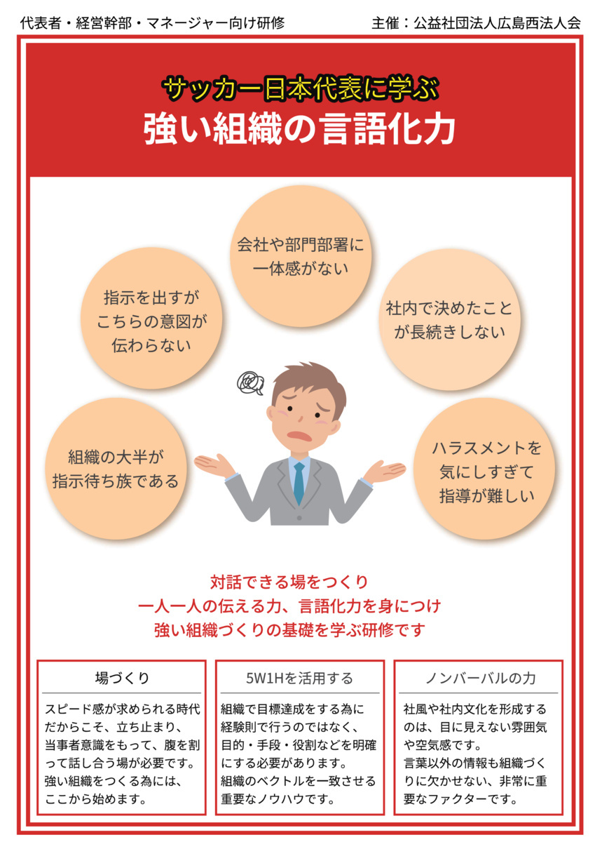 サッカー日本代表に学ぶ
強い組織の言語化力