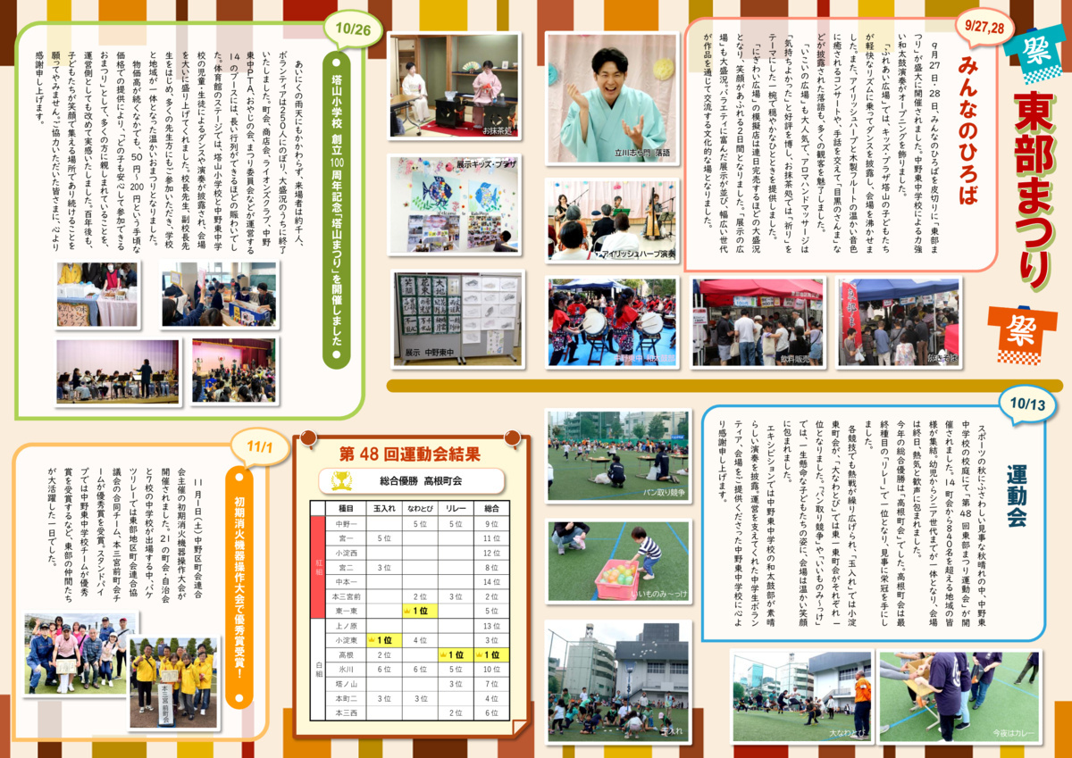 東部まつり
★みんなのひろば11時～★運動会9時～
