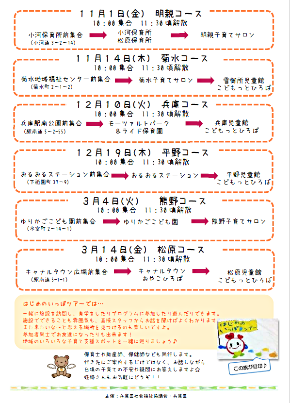 はじめのいっぽツアー 　～一緒に地域デビューしませんか？～