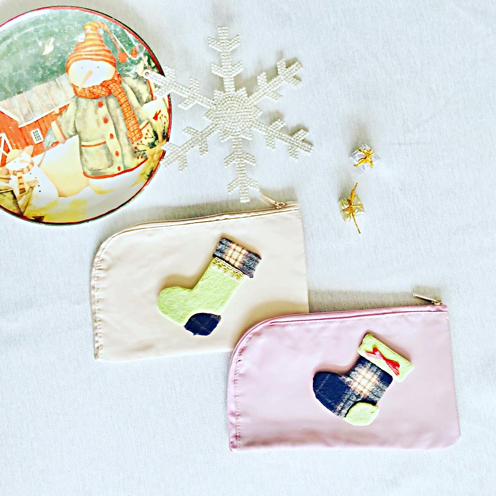 クリスマス星のライト＆思い出服でアップリケしたマスクケースをつくろう