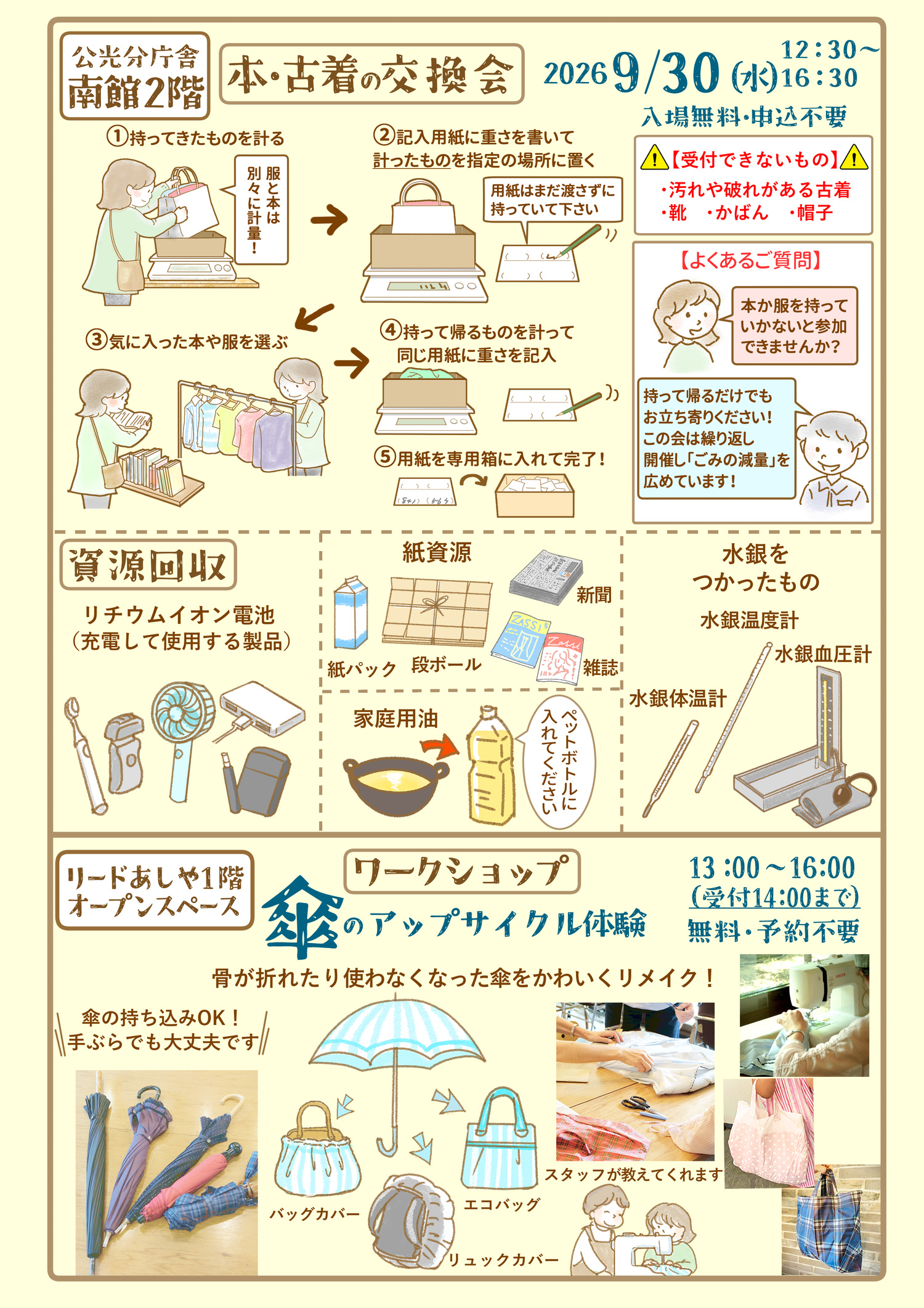 本と古着の交換会