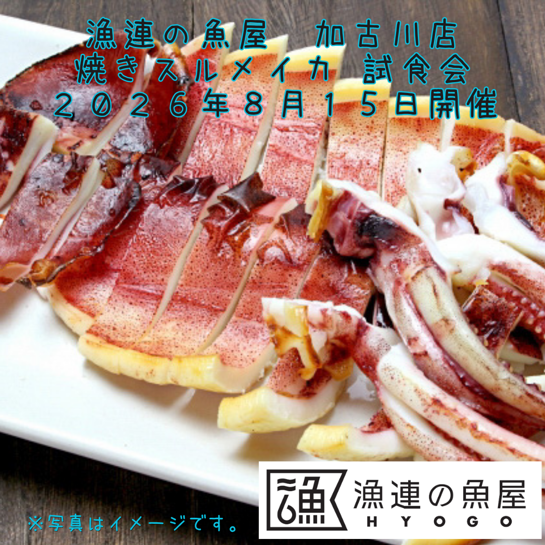 漁連の魚屋 加古川店 焼きスルメイカ試食会