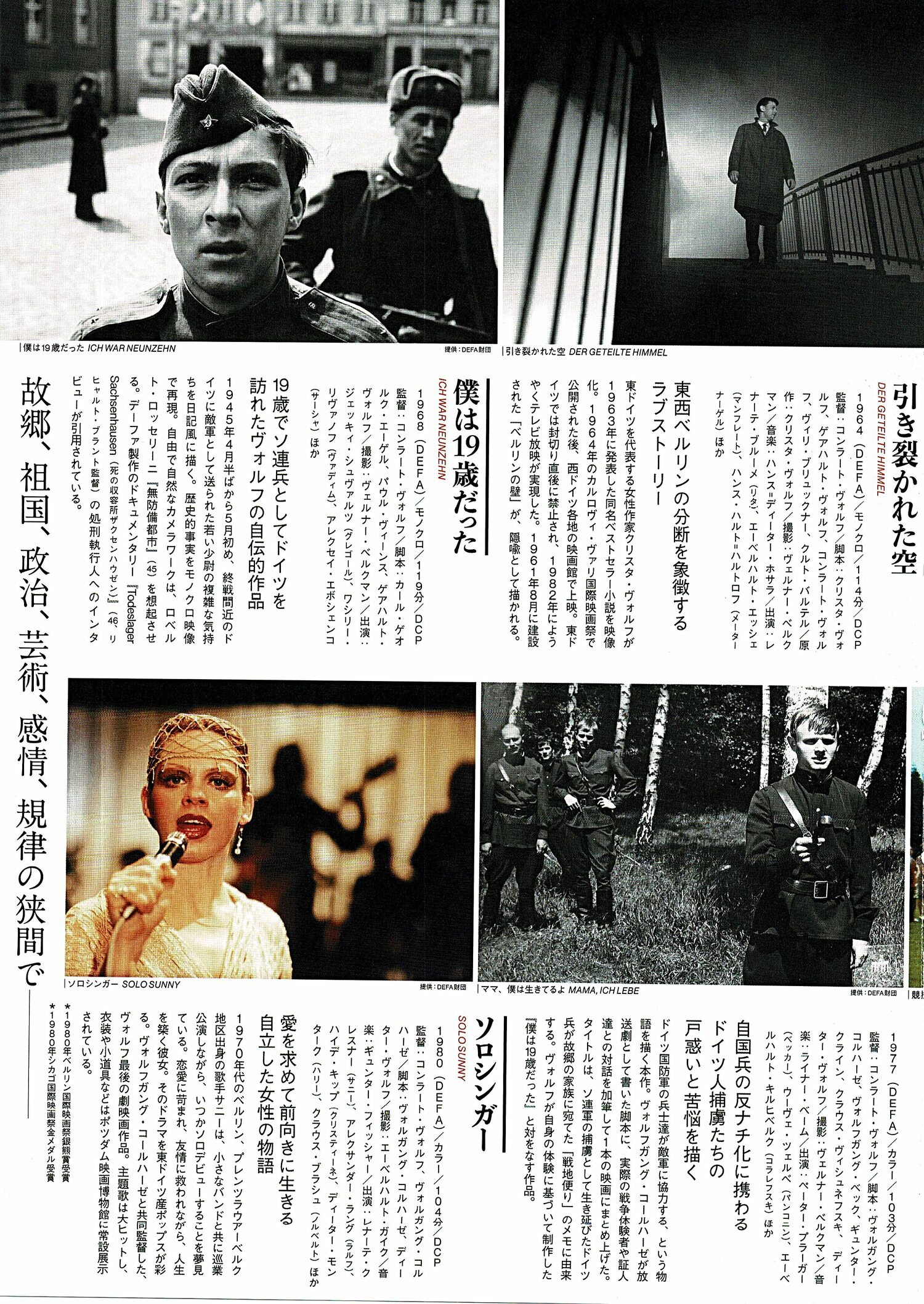 コンラート・ヴォルフ生誕100年特集上映