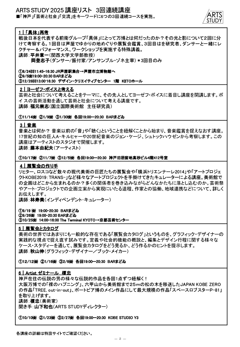 ARTS STUDY 2025 アートの学びとつどい
