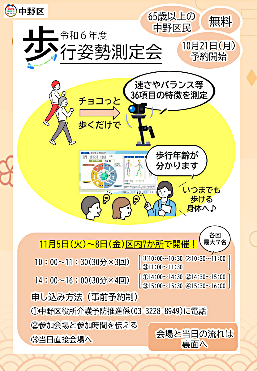 歩行姿勢測定会（若宮３丁目家政会館)