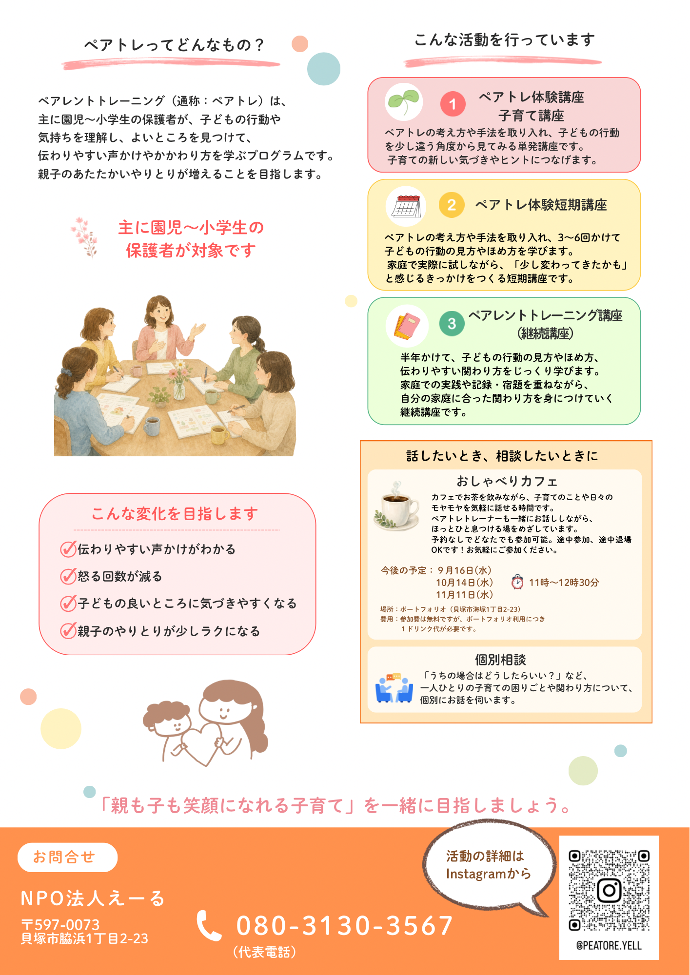 子育てが少しラクになる
イライラポイント発見ワークショップ