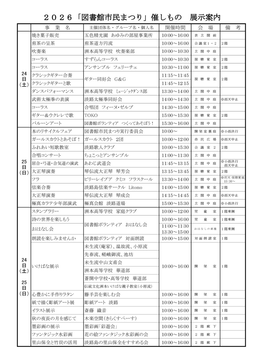 2026 図書館市民まつり