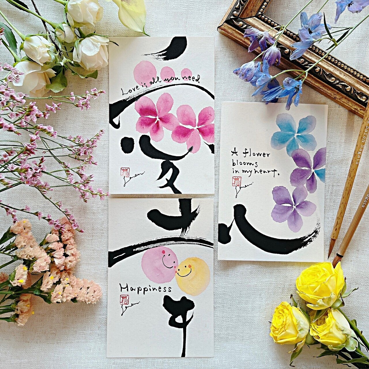 花咲く書道　花書サークル　絵も書も学べる体験レッスン