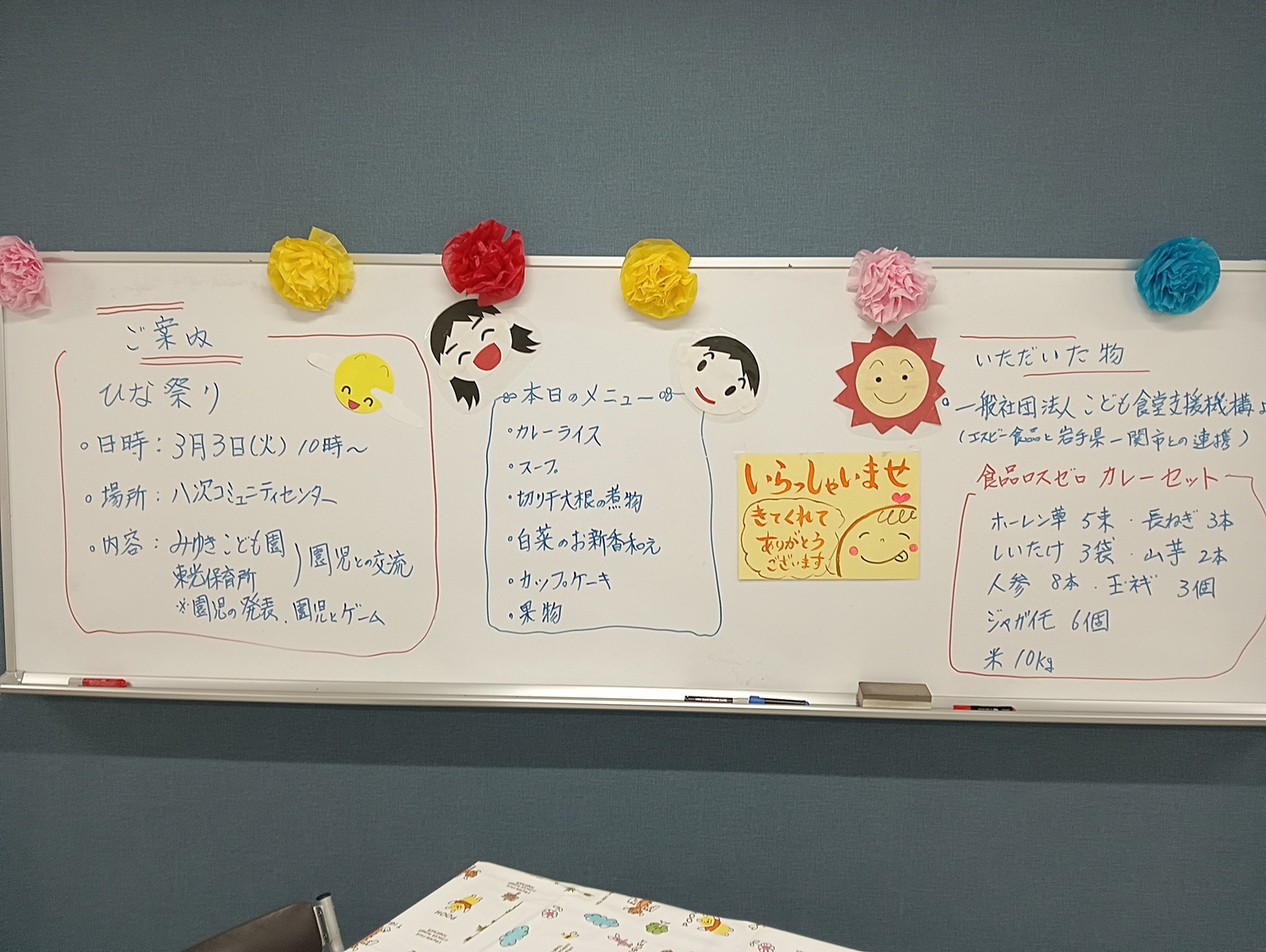 ３月の定例八次こども食堂