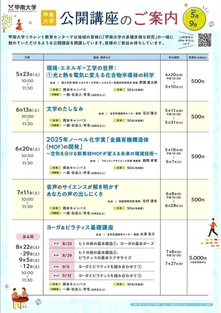 甲南大学公開講座「文学のたしなみ」
