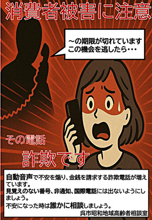 詐欺電話に注意！！