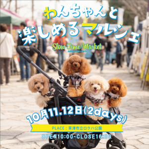 10月11日・12日『わんちゃんと楽しめるマルシェ』開催！