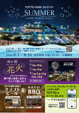 “光の海”で波乗り気分！『TOTTEI PARK イルミナイト SUMMER －KOBE MARINE BLUE －』（観覧無料）