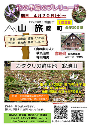 【登山と温泉】１泊２日でカタクリの咲く寂地山とらかん高原へ