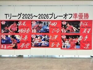 日本生命レッドエルフ選手横断幕展示