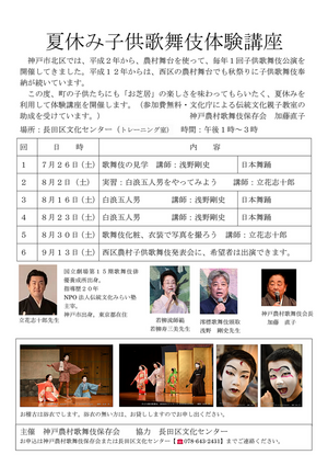 夏休み子供農村歌舞伎体験講座