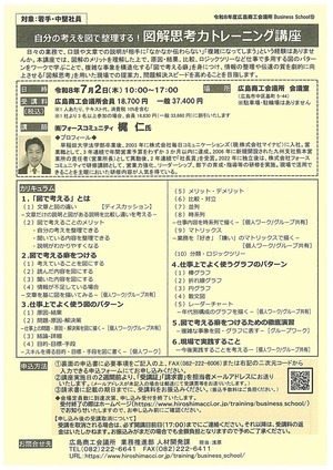 自分の考えを図で整理する ！
 図解思考力トレーニング講座