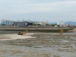 地御前干潟　カキ殻施工終了しました