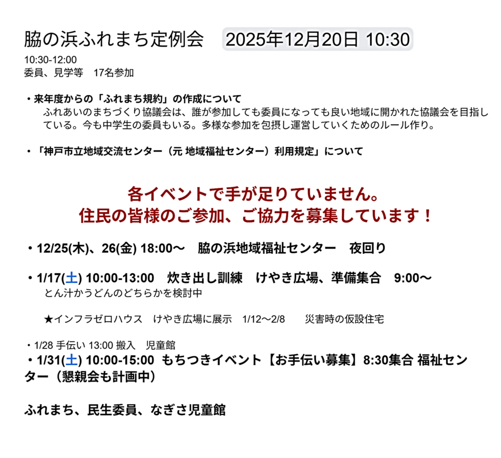 ふれまち定例会議の概要