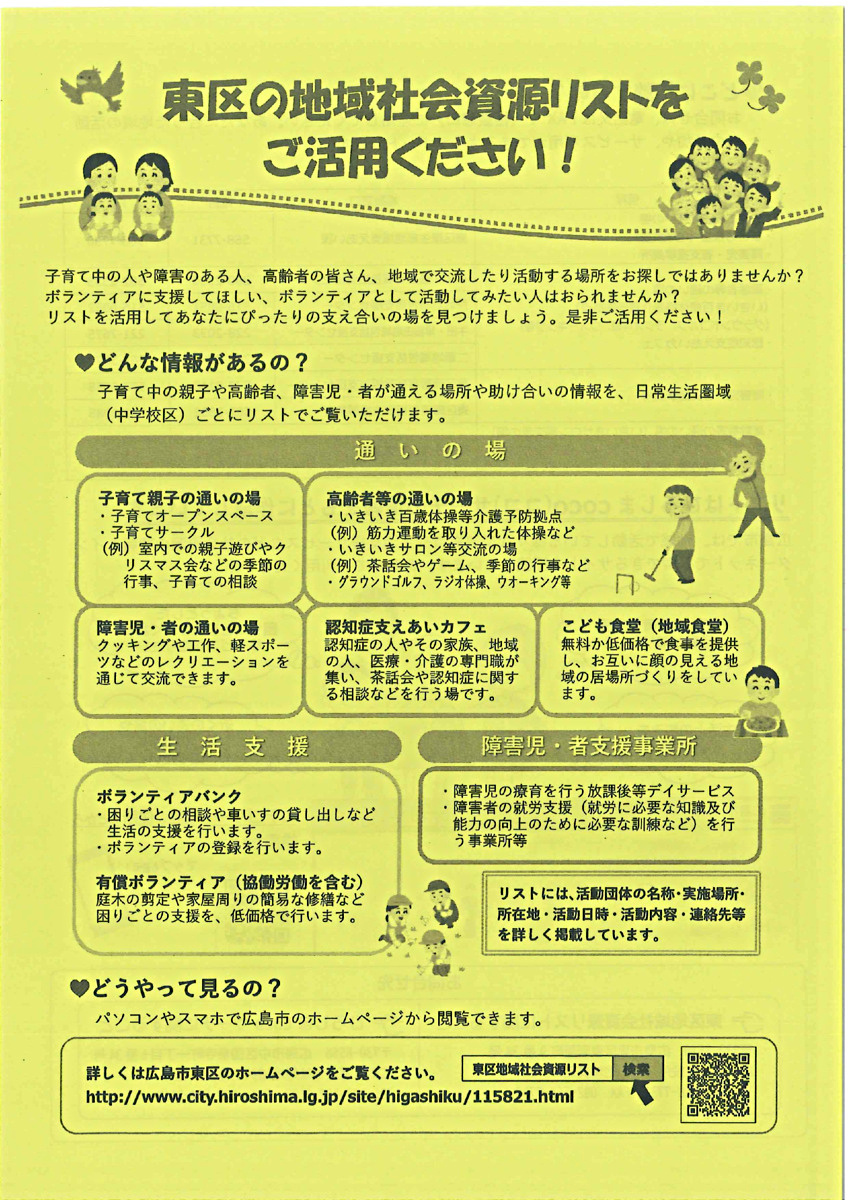 東区の地域社会資源リストのご案内