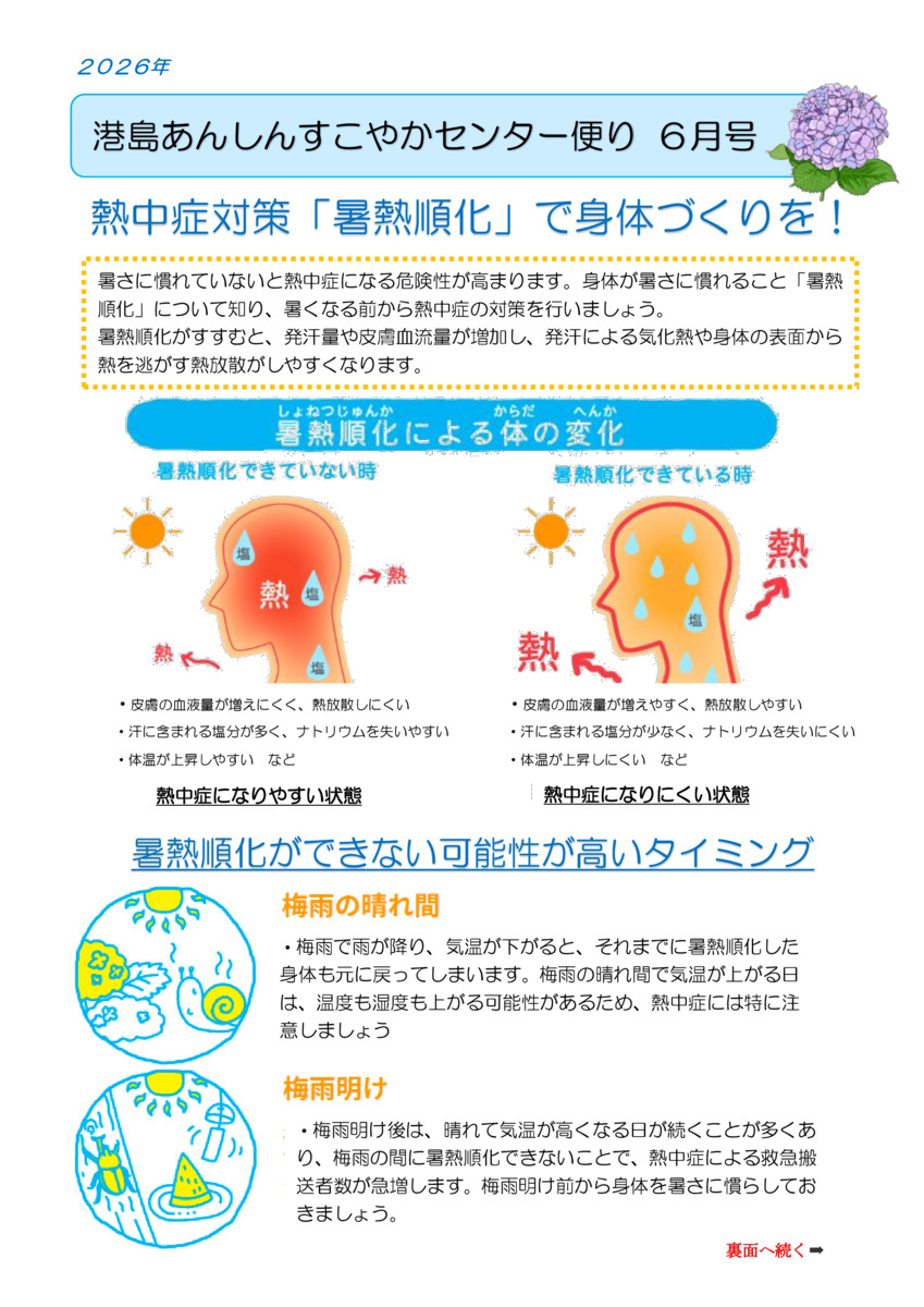 港島あんしんすこやかセンター便り　6月号