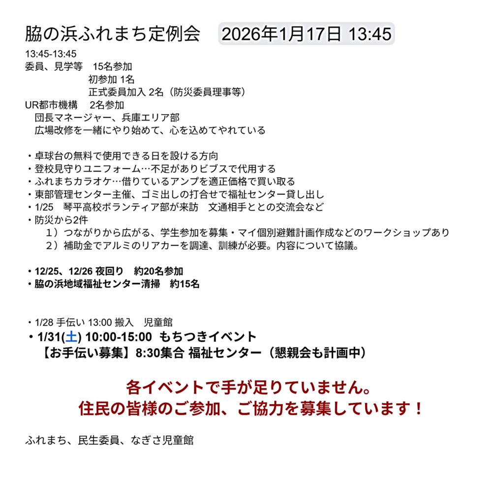 ふれまち定例会議の概要
