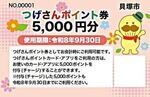 全市民対象つげさんポイント券（5,000円分）配布