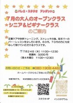 バレエ・スタジオ アンダンテ 大人のオープンクラス シニア&ビギナー